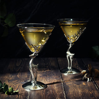 Stag Martini Glasses Set Premium Barware Gift