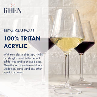 European Style Unbreakable Stemmed Crystal Wine Glasses Set Of 4 100 Us Tritan Drinkware 18 Oz Acryl