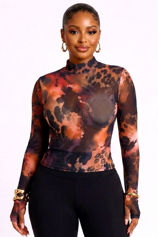 Leopard Halter Romper W/Sheer Top