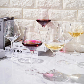 Unbreakable Stemmed Wine Glasses Tritan Acrylic Set Of 6 European Style Crystal Drinkware 18OZ