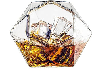 Diamond Whiskey Glasses Scotch Bourbon Or Wine Glasses Set Of 2 10 Oz Old Fashion El