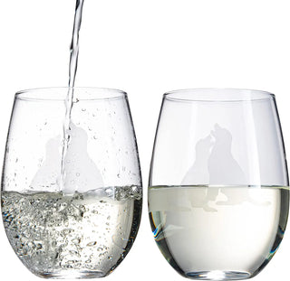 Labrador Stemless Wine Glasses Set Of 2 By Dog Lover Golden Retriever Glass Gifts Fo