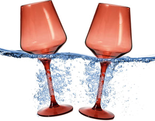 Floating Wine Glasses For Pool Set Of 2 15 Oz Shatterproof Poolside Wine Glasses Tritan Plastic Reus