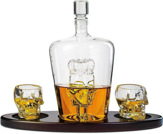 Skull Crown Decanter In Bottle Skull Head With 2 Skull Glasses By 750ML Skull Bottle