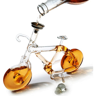 Bicycle Wine Whiskey Decanter 200ML By Bike Decanter For Bourbon And Scotch Biker Gi