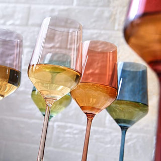 Colored Crystal Wine Glass Set Of 6 Gift For Mothers Day Her Wife Mom Friend Large 12 Oz Glasses Uni