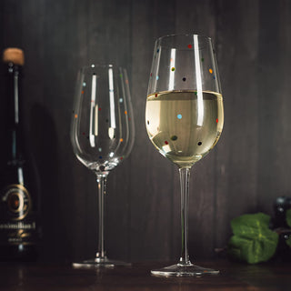 Polka Dot Stemmed Wine Glasses 16 Ounces Set Of 2 10 H By Polka Dot Wine Wedding Gla