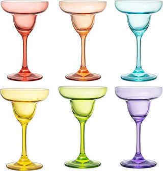Colorful Margarita Cocktail Glasses Set Of 6 Large 10 25 Oz Premium Barware Gift