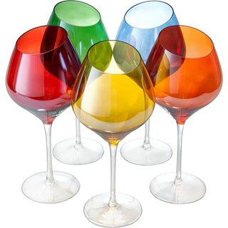 Slanted Rim Colored Wine Glasses By Set Of 5 Stylish And Slant Rim Wine Glasses For
