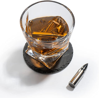 Luxurious Twist Glasses With Bullet Whiskey Stones Set Of 2 10OZ Twist Whiskey Glass