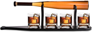 Baseball Bat Whiskey Wine Decanter 4 Baseball Glasses Spirits Set Baseball Coach Gifts Baseballs Lov