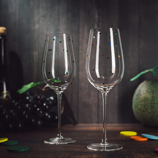 Polka Dot Stemmed Wine Glasses 16 Ounces Set Of 2 10 H By Polka Dot Wine Wedding Gla