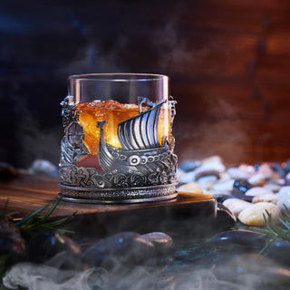 Viking Mythological Pewter Whiskey Wine Beer Water Drinking Glass 12OZ Single Water Rum Brandy Scotc