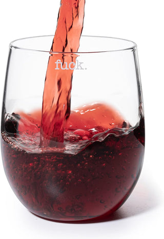 F Ck Wine Glass Single Set Large 11 Oz Glasses Fuck Fucking Glass Unique Italian Style Tall Stemless