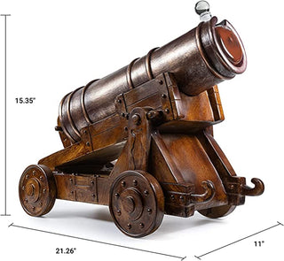 Cannon Wine Whiskey Decanter Set With Cannon Ball Whiskey Chillers 21 L By