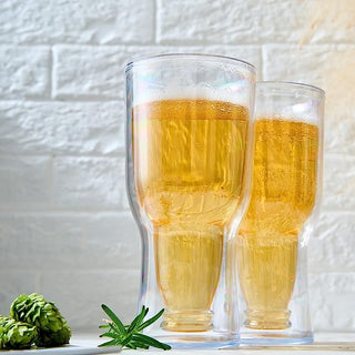 Unbreakable Insulated Beer Glasses Set Of 2 17 Oz Capacity Reusable Pilsner Glasses Shatterproof Tri