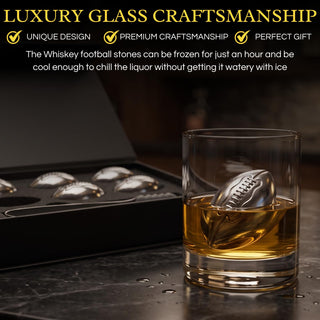 Football Whiskey Stones, Superbowl Chillers, Whiskey Rocks, Gifts for Men