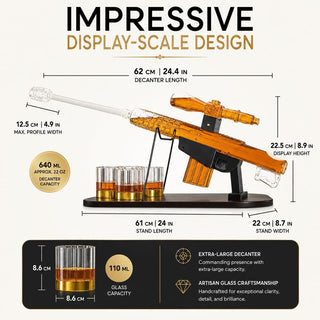 Whiskey Decanter Set Sniper Liquor Decanter Silencer Stopper Ml 2 12OZ Glasses Unique Gift Drinking