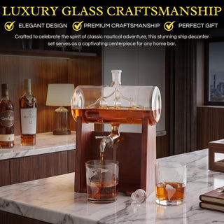 Whiskey Wine Decanter Set 1250ML With 2 Whiskey Glasses Liquor Dispenser For Home Bar Ship Whiskey