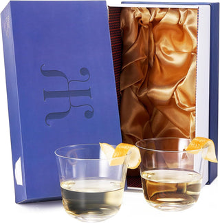Vintage Crystal Lowball Tumbler Glasses Set Of 2 Clear Radiance Spirits Whiskey Old Fashioned Cockta