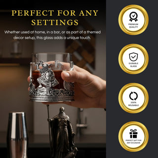 Viking Mythological Pewter Whiskey Wine Beer Water Drinking Glass 12OZ Single Water Rum Brandy Scotc