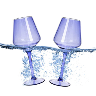 Floating Wine Glasses For Pool Set Of 2 15 Oz Shatterproof Poolside Wine Glasses Tritan Plastic Reus