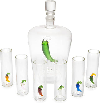Tequila Decanter Set With Agave Decanter And 6 Agave Shot Glasses Perfect For Any Bar Or Tequila Par