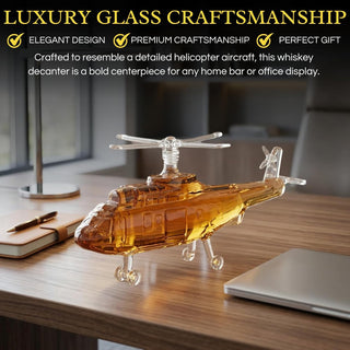 Helicopter Whiskey Decanter Black Hawk Chopper