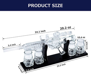 Blaster Gun Whiskey Wine Decanter Set Glasses Elegant Blaster Whiskey Decanter 24 With 4 Whiskey Gla
