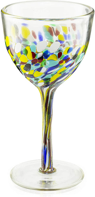 Pebble Confetti Mexican Luxury Hand Blown Wine Glasses Premium Barware Gift