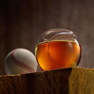Baseball Round Whiskey Glasses 10OZ Whiskey Glass Set Of 4
