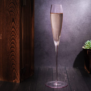 Paris Collection Crystal Pink Flutes Wine Glasses Champagne Prosecco Flute 8 5 Oz Set Of 4 The Wine