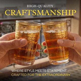 Gold Moroccan Glasses Artisan Hand Made Multipurpose 220 Ml 7 5 Oz Tea And Wine Morrocan Tumbler Mar