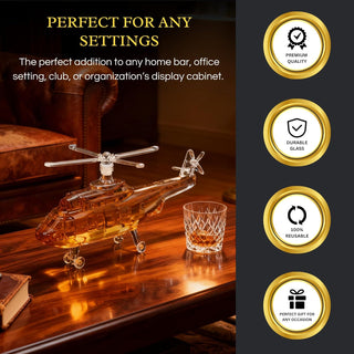 Helicopter Whiskey Decanter Black Hawk Chopper