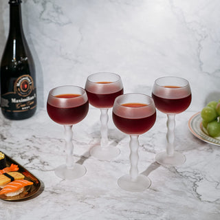 Cloud Elegant Crystal Wine Water Glasses Hand Blown Premium Sand Blasted Glasses Stemmed Red White W