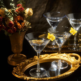 Crystal Martini Glass Set Of 4 10OZ Classic Luxury Cocktail With Bar Spoon Olive Picks Premium Hand