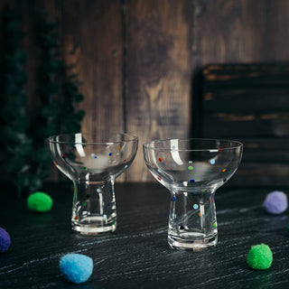 Polka Dot Margarita Glasses Set Of 2 Elegant Cocktail Glasses Ideal For Serving Frozen Margaritas Ma