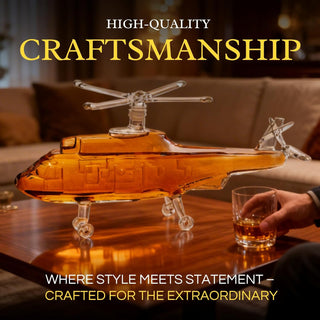 Helicopter Whiskey Decanter Black Hawk Chopper