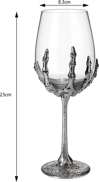 Stemmed Skeleton Wine Glasses Set Of 2 By Skeleton Hand Glasses 9 H Goth Gifts Skele