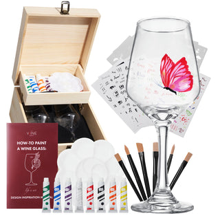 Wine Glass Painting Gift Set Do It Yourself Creative Glassware Paint Kit For Wine Nights Comes With