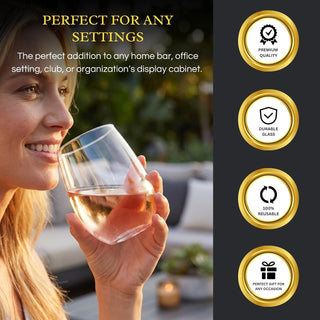 European Style Unbreakable Elegant Acrylic Stemless Wine Glasses 15 Oz Set Of 6 100 Tritan Shatterpr