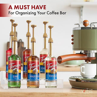 Acrylic Bottle Holder Coffee Syrup Rack Display Case 2 Tiered 6 Bottle Wine Bar Bottle Rack Clear Sh