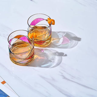 Artisanal Hand Painted Whiskey Gift For Dad Friends Boyfriends Renaissance Romantic Stain Glassed Wi