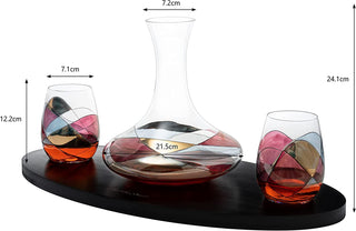 Artisanal Hand Painted Stemless Rennesance Romantic Stain Glassed Windows Wine Glasses By The Wine S