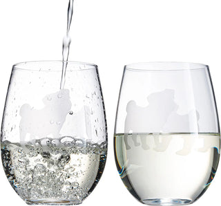 Pug Dog Stemless Wine Glasses Set Of 2 By Dog Lover Glass Gifts For Mom Dad Sisters