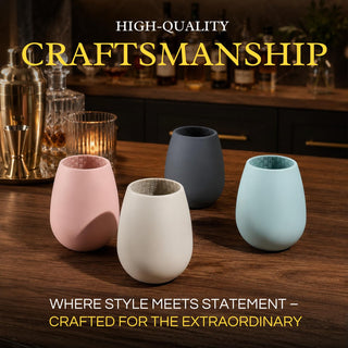 Unbreakable Silicone Stemless Wine Glassware Set Of 4 Reusable Shatterproof