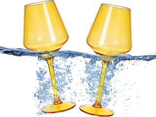 Floating Wine Glasses For Pool Set Of 2 15 Oz Shatterproof Poolside Wine Glasses Tritan Plastic Reus