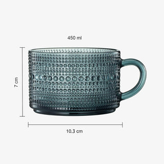 Vintage Hobnail Glass Coffee Mugs Set With Handles Set Of 4 Premium Barware Gift