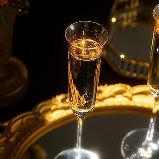 Vintage Crystal Champaign Flute Glasses Set Of 2 Clear Radiance Hand Blown Crystal Champagne Glasses