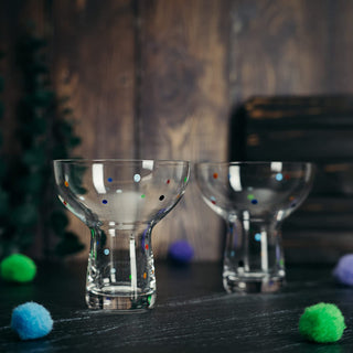 Polka Dot Margarita Glasses Set Of 2 Elegant Cocktail Glasses Ideal For Serving Frozen Margaritas Ma